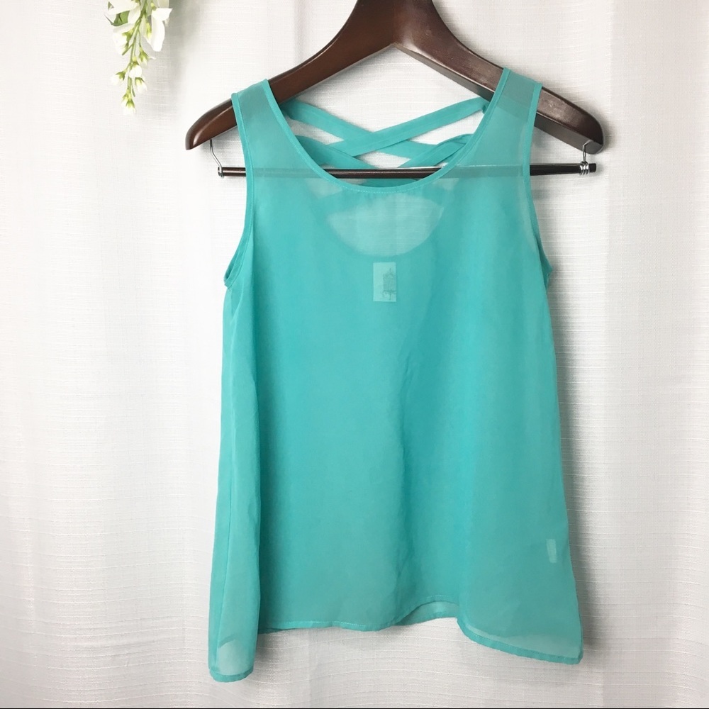 UO•Francesca’s Collection•sheer strapy detail tank size small